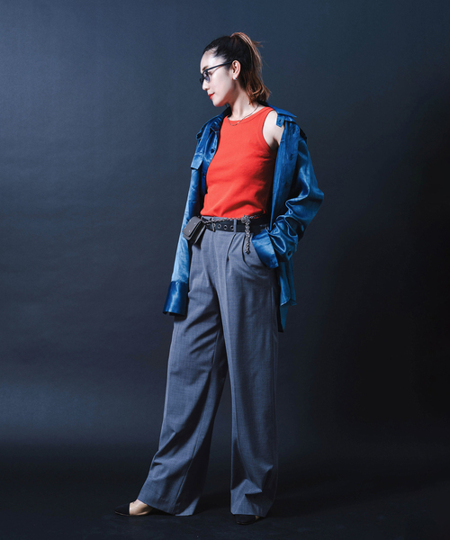TANAKA(タナカ)の「“O” TANAKA 別注 OVER OFFICER シャツ(シャツ/ブラウス・レディース・ブラウン/ネイビー・LARGE)」の4枚目の写真