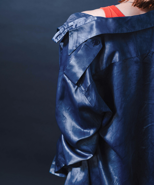 TANAKA(タナカ)の「“O” TANAKA 別注 OVER OFFICER シャツ(シャツ/ブラウス・レディース・ブラウン/ネイビー・LARGE)」の6枚目の写真