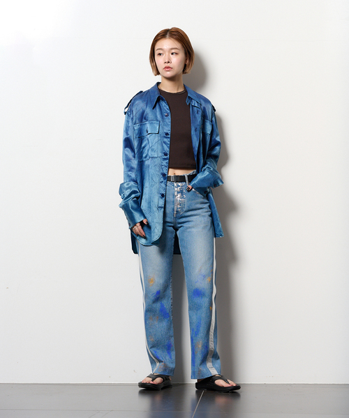 TANAKA(タナカ)の「“O” TANAKA 別注 OVER OFFICER シャツ(シャツ/ブラウス・レディース・ブラウン/ネイビー・LARGE)」の13枚目の写真