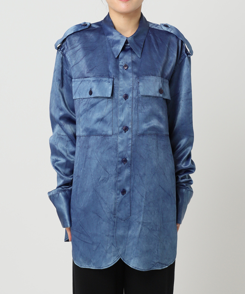 TANAKA(タナカ)の「“O” TANAKA 別注 OVER OFFICER シャツ(シャツ/ブラウス・レディース・ブラウン/ネイビー・LARGE)」の15枚目の写真