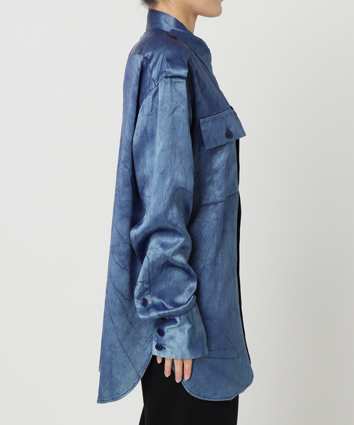 TANAKA(タナカ)の「“O” TANAKA 別注 OVER OFFICER シャツ(シャツ/ブラウス・レディース・ブラウン/ネイビー・LARGE)」の18枚目の写真