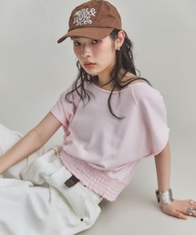 国内発送★VS PINK♥オフショルダー コットン半袖Tシャツ 国内発送☆VS PINK♥オフショルダー コットン半袖Tシャツ