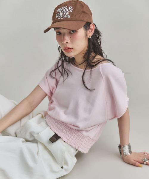 MIRROR STOKE（ミラーストーク）の「【ZOZO限定】2WAY ROUND TSHIRT/ツーウェイラウンドティーシャツ（Tシャツ/カットソー・レディース・ネイビー/ピンク/オフホワイト・MEDIUM）」の3枚目の写真