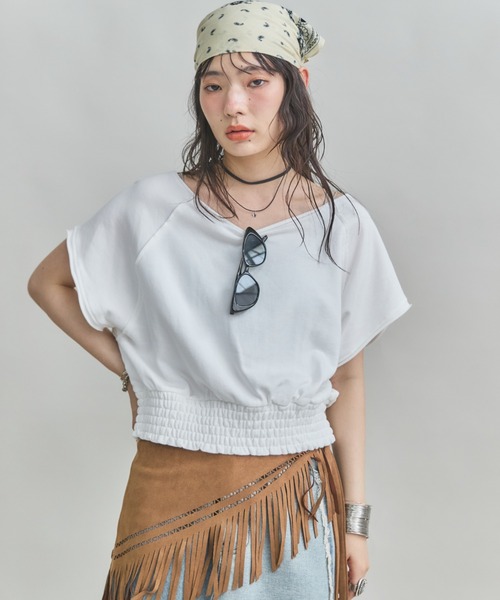 MIRROR STOKE（ミラーストーク）の「【ZOZO限定】2WAY ROUND TSHIRT/ツーウェイラウンドティーシャツ（Tシャツ/カットソー・レディース・ネイビー/ピンク/オフホワイト・MEDIUM）」の11枚目の写真