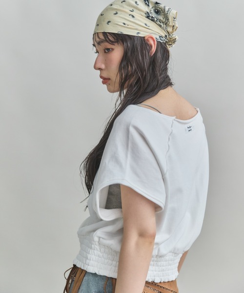 MIRROR STOKE（ミラーストーク）の「【ZOZO限定】2WAY ROUND TSHIRT/ツーウェイラウンドティーシャツ（Tシャツ/カットソー・レディース・ネイビー/ピンク/オフホワイト・MEDIUM）」の16枚目の写真