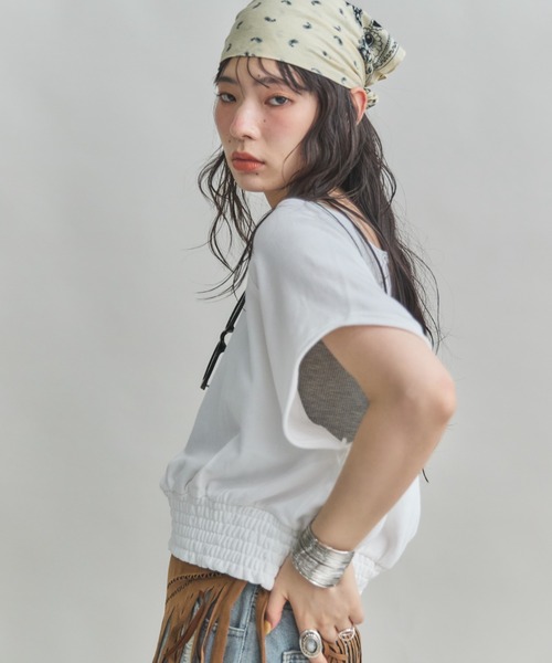 MIRROR STOKE（ミラーストーク）の「【ZOZO限定】2WAY ROUND TSHIRT/ツーウェイラウンドティーシャツ（Tシャツ/カットソー・レディース・ネイビー/ピンク/オフホワイト・MEDIUM）」の15枚目の写真
