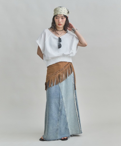MIRROR STOKE（ミラーストーク）の「【ZOZO限定】2WAY ROUND TSHIRT/ツーウェイラウンドティーシャツ（Tシャツ/カットソー・レディース・ネイビー/ピンク/オフホワイト・MEDIUM）」の19枚目の写真