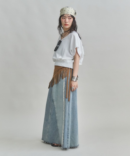 MIRROR STOKE（ミラーストーク）の「【ZOZO限定】2WAY ROUND TSHIRT/ツーウェイラウンドティーシャツ（Tシャツ/カットソー・レディース・ネイビー/ピンク/オフホワイト・MEDIUM）」の21枚目の写真