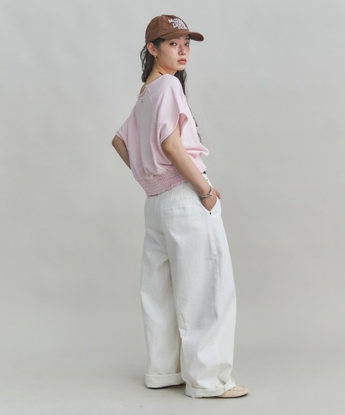 MIRROR STOKE（ミラーストーク）の「【ZOZO限定】2WAY ROUND TSHIRT/ツーウェイラウンドティーシャツ（Tシャツ/カットソー・レディース・ネイビー/ピンク/オフホワイト・MEDIUM）」の10枚目の写真