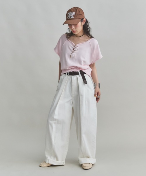 MIRROR STOKE（ミラーストーク）の「【ZOZO限定】2WAY ROUND TSHIRT/ツーウェイラウンドティーシャツ（Tシャツ/カットソー・レディース・ネイビー/ピンク/オフホワイト・MEDIUM）」の7枚目の写真