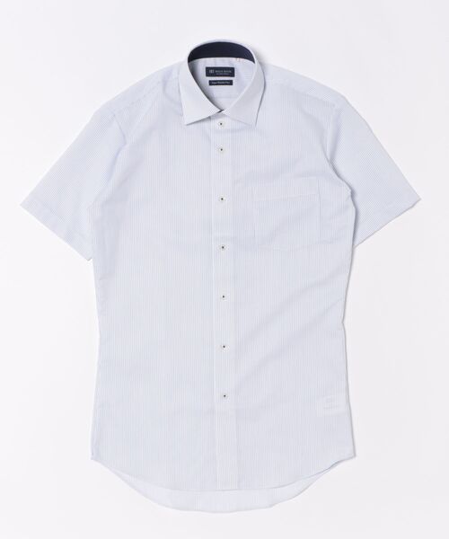 TOKYO SHIRTS(トウキョウシャツ)の「【超形態安定】 形態安定ノンアイロン ワイド 半袖ビジネスワイシャツ(ビジネスシャツ・メンズ・ブルー・首回り39cm/首回り42cm/首回り37cm/首回り41cm/首回り43cm)」の6枚目の写真