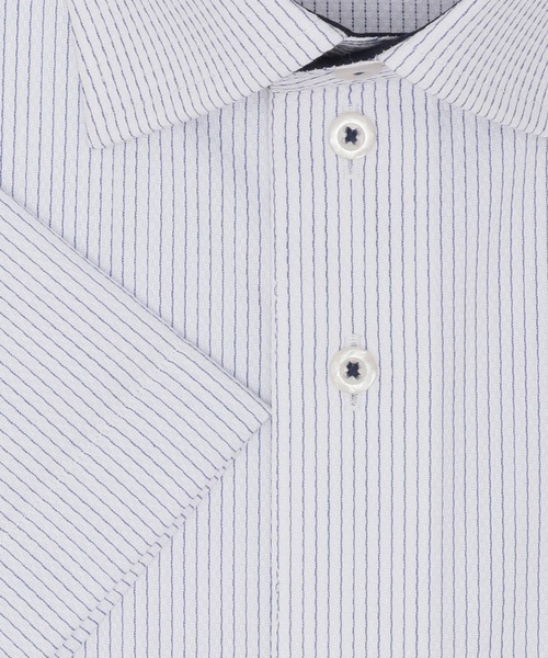 TOKYO SHIRTS(トウキョウシャツ)の「【超形態安定】 形態安定ノンアイロン ワイド 半袖ビジネスワイシャツ(ビジネスシャツ・メンズ・ブルー・首回り39cm/首回り42cm/首回り37cm/首回り41cm/首回り43cm)」の3枚目の写真
