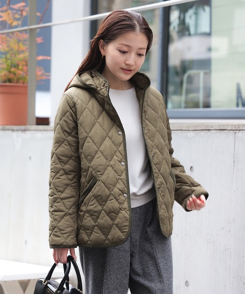 BEAMS HEART（ビームスハート）の「【ベストセラー】フード キルティング ブルゾン　軽量 / フード取り外し可能（ブルゾン・レディース・オリーブ/ベージュ/ネイビー・SMALL/MEDIUM/LARGE）」の14枚目の写真