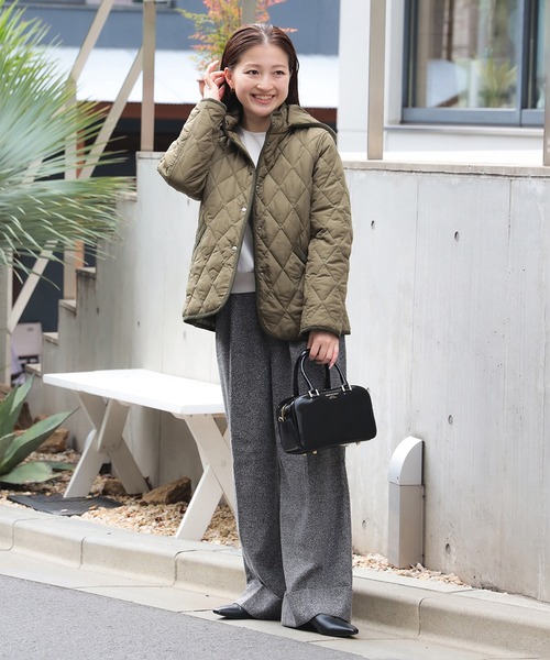 BEAMS HEART（ビームスハート）の「【ベストセラー】フード キルティング ブルゾン　軽量 / フード取り外し可能（ブルゾン・レディース・オリーブ/ベージュ/ネイビー・SMALL/MEDIUM/LARGE）」の16枚目の写真