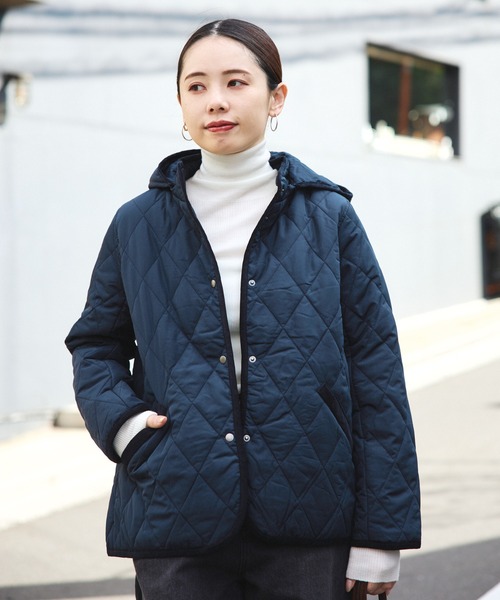 BEAMS HEART（ビームスハート）の「【ベストセラー】フード キルティング ブルゾン　軽量 / フード取り外し可能（ブルゾン・レディース・オリーブ/ベージュ/ネイビー・SMALL/MEDIUM/LARGE）」の5枚目の写真