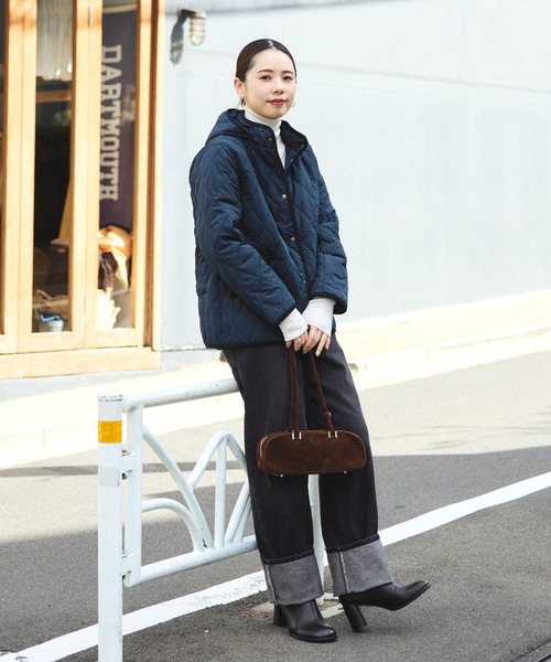 BEAMS HEART（ビームスハート）の「【ベストセラー】フード キルティング ブルゾン　軽量 / フード取り外し可能（ブルゾン・レディース・オリーブ/ベージュ/ネイビー・SMALL/MEDIUM/LARGE）」の7枚目の写真