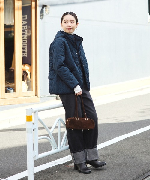 BEAMS HEART（ビームスハート）の「【ベストセラー】フード キルティング ブルゾン　軽量 / フード取り外し可能（ブルゾン・レディース・オリーブ/ベージュ/ネイビー・SMALL/MEDIUM/LARGE）」の8枚目の写真