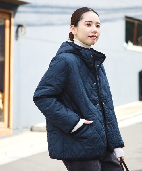 BEAMS HEART（ビームスハート）の「【ベストセラー】フード キルティング ブルゾン　軽量 / フード取り外し可能（ブルゾン・レディース・オリーブ/ベージュ/ネイビー・SMALL/MEDIUM/LARGE）」の11枚目の写真