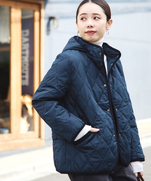 BEAMS HEART（ビームスハート）の「【ベストセラー】フード キルティング ブルゾン　軽量 / フード取り外し可能（ブルゾン・レディース・オリーブ/ベージュ/ネイビー・SMALL/MEDIUM/LARGE）」の12枚目の写真