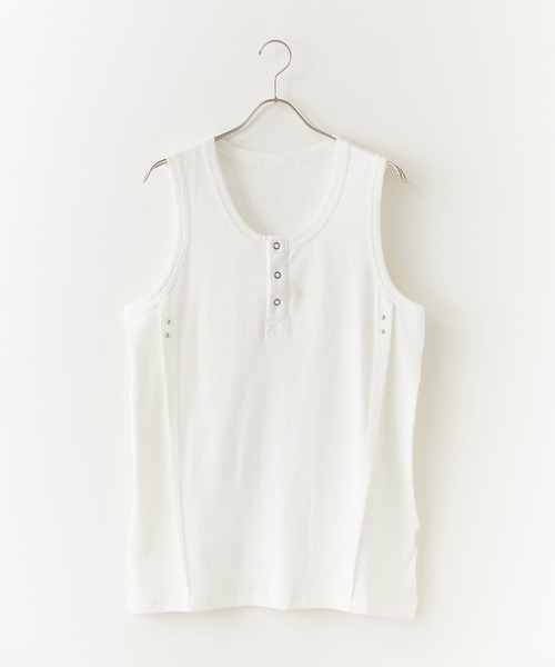 Theater code（シアターコード）の「Triple-button tank top / 3連ボタン タンクトップ 2026年春夏（タンクトップ・メンズ・ブラック/ホワイト/ダークグレー・M/L/XL）」の10枚目の写真