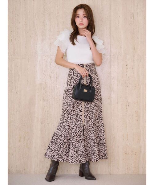 MERCURYDUO（マーキュリーデュオ）の「異素材ティアードスリーブニット（ニット/セーター・レディース・ミント/オフホワイト/ブラック・FREE）」の13枚目の写真