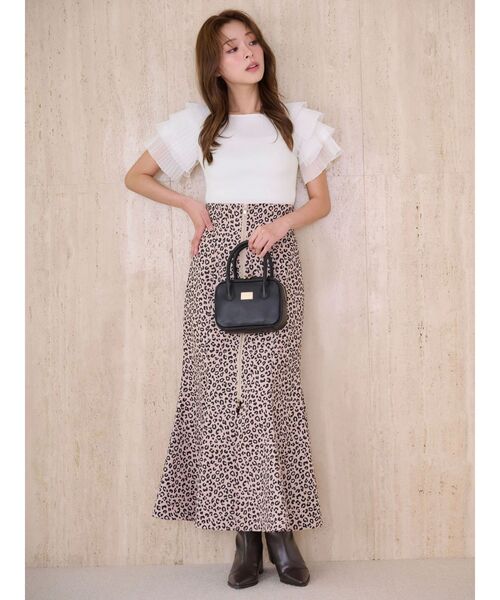 MERCURYDUO（マーキュリーデュオ）の「異素材ティアードスリーブニット（ニット/セーター・レディース・ミント/オフホワイト/ブラック・FREE）」の12枚目の写真