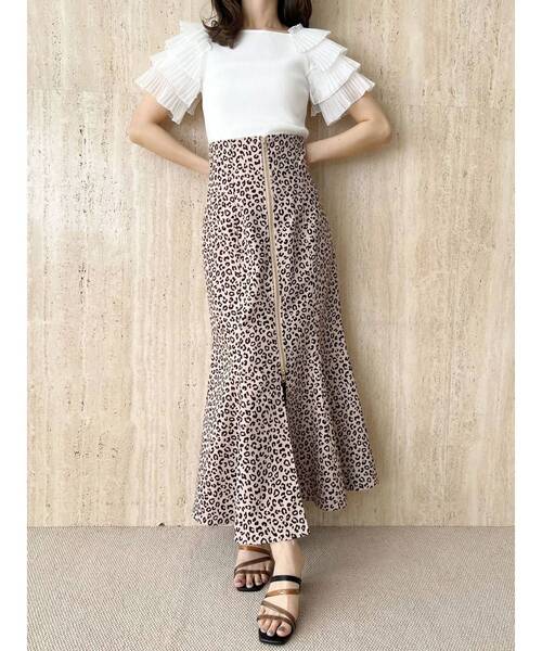 MERCURYDUO（マーキュリーデュオ）の「異素材ティアードスリーブニット（ニット/セーター・レディース・ミント/オフホワイト/ブラック・FREE）」の10枚目の写真