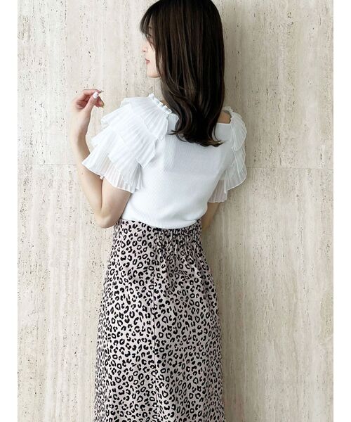 MERCURYDUO（マーキュリーデュオ）の「異素材ティアードスリーブニット（ニット/セーター・レディース・ミント/オフホワイト/ブラック・FREE）」の19枚目の写真