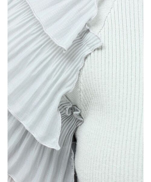 MERCURYDUO（マーキュリーデュオ）の「異素材ティアードスリーブニット（ニット/セーター・レディース・ミント/オフホワイト/ブラック・FREE）」の6枚目の写真