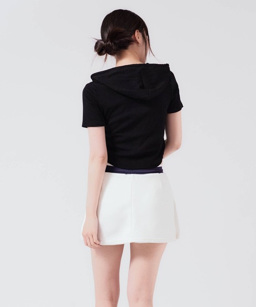 Chick(チック)の「Hooded Double Zip Top / フード付き ダブルジップトップス 秋物 秋服 2026年秋冬(Tシャツ/カットソー・レディース・ブラック/グレー系/ライトグレー/ホワイト/ブラック系・FREE)」の14枚目の写真