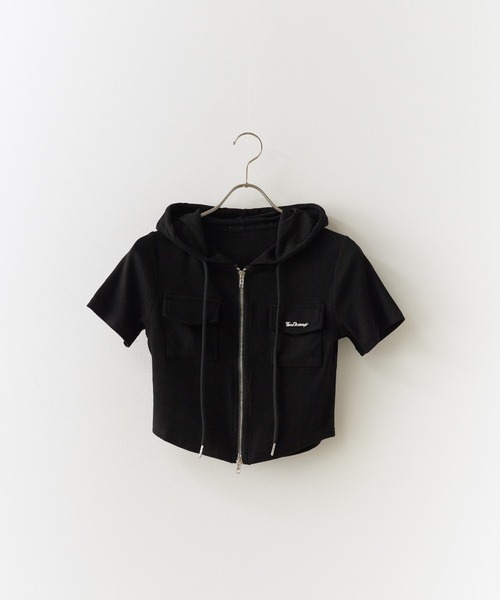 Chick(チック)の「Hooded Double Zip Top / フード付き ダブルジップトップス 秋物 秋服 2026年秋冬(Tシャツ/カットソー・レディース・ブラック/グレー系/ライトグレー/ホワイト/ブラック系・FREE)」の12枚目の写真