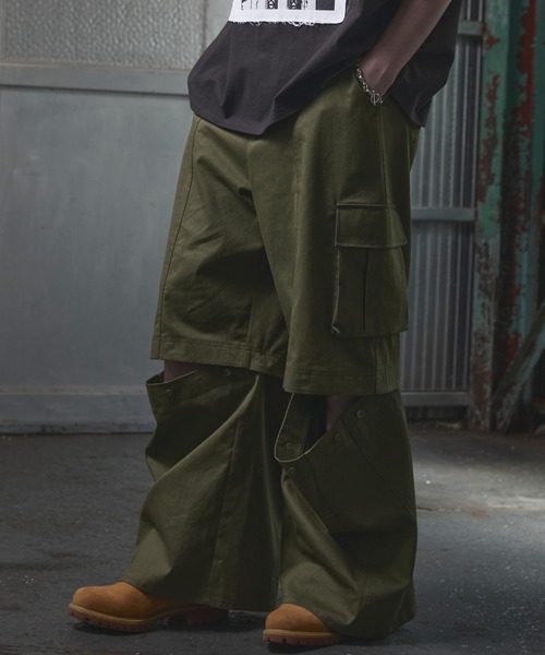 ANEDIST(アンディスト)の「3WAYエクストラワイドカーゴパンツ(カーゴパンツ・メンズ・ブラック/カーキ・L/M)」の2枚目の写真