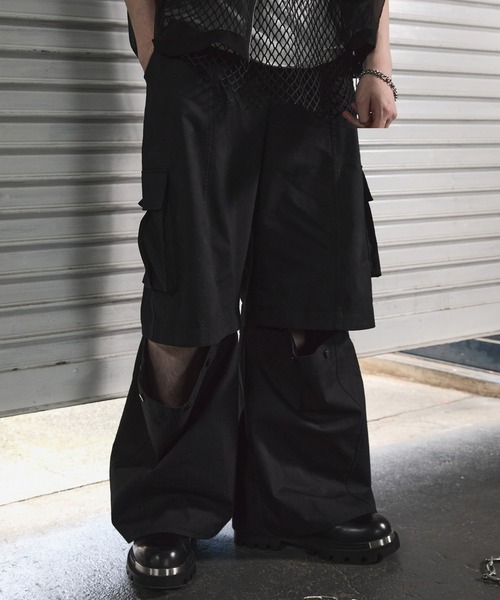 ANEDIST(アンディスト)の「3WAYエクストラワイドカーゴパンツ(カーゴパンツ・メンズ・ブラック/カーキ・L/M)」の3枚目の写真