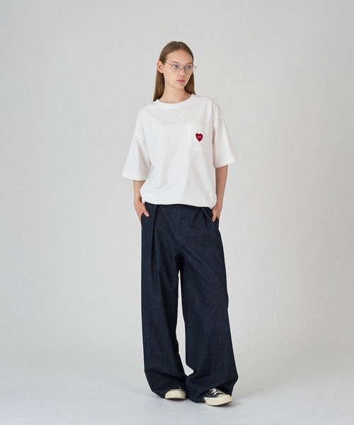 ONCILY(オンシェリー)の「HEART LOGO EMBLEM DRAW CODE T-SHIRT / ハートロゴワッペン刺繍ドローコードTシャツ(Tシャツ/カットソー・メンズ・オフホワイト/ホワイト系その他/アイボリー・LARGE/MEDIUM/SMALL)」の18枚目の写真