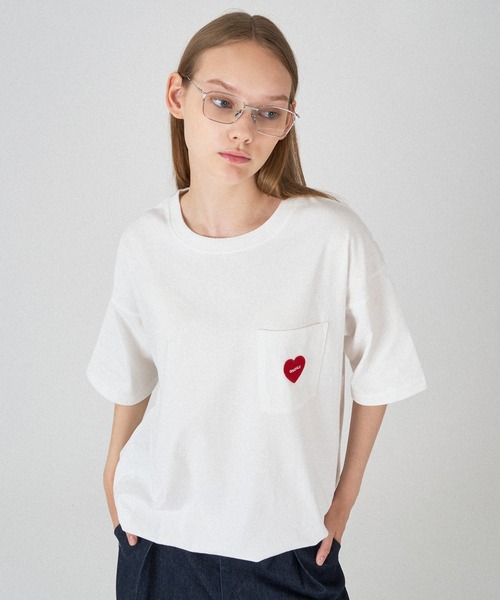 ONCILY(オンシェリー)の「HEART LOGO EMBLEM DRAW CODE T-SHIRT / ハートロゴワッペン刺繍ドローコードTシャツ(Tシャツ/カットソー・メンズ・オフホワイト/ホワイト系その他/アイボリー・LARGE/MEDIUM/SMALL)」の17枚目の写真