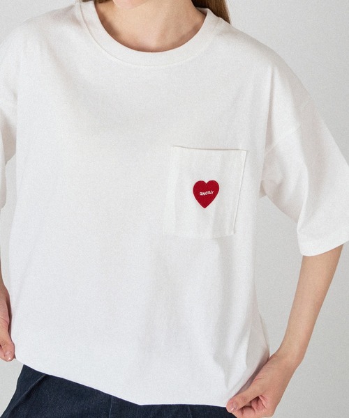ONCILY(オンシェリー)の「HEART LOGO EMBLEM DRAW CODE T-SHIRT / ハートロゴワッペン刺繍ドローコードTシャツ(Tシャツ/カットソー・メンズ・オフホワイト/ホワイト系その他/アイボリー・LARGE/MEDIUM/SMALL)」の15枚目の写真