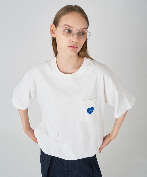ONCILY(オンシェリー)の「HEART LOGO EMBLEM DRAW CODE T-SHIRT / ハートロゴワッペン刺繍ドローコードTシャツ(Tシャツ/カットソー・メンズ・オフホワイト/ホワイト系その他/アイボリー・LARGE/MEDIUM/SMALL)」の8枚目の写真