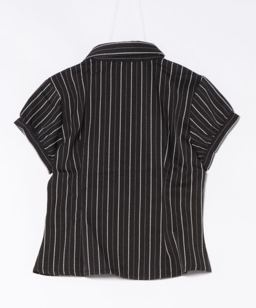 UP START(アップスタート)の「【LAMPOON】タイトストライプシャツ(シャツ/ブラウス・レディース・ブラック/ブルー・MEDIUM/LARGE/SMALL)」の21枚目の写真