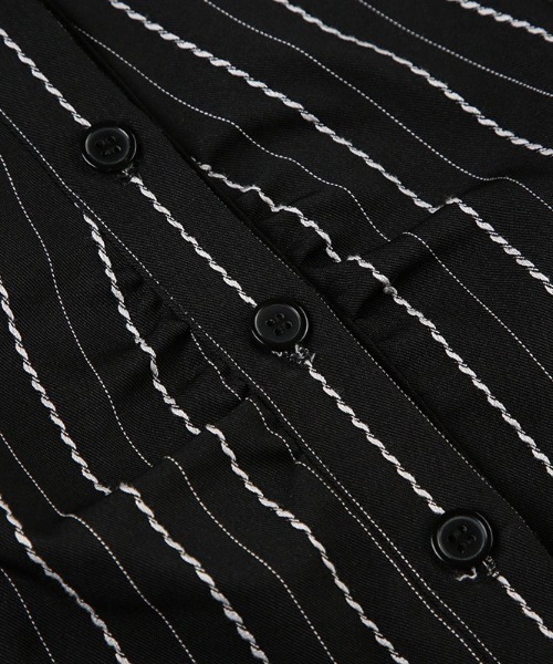 UP START(アップスタート)の「【LAMPOON】タイトストライプシャツ(シャツ/ブラウス・レディース・ブラック/ブルー・MEDIUM/LARGE/SMALL)」の19枚目の写真