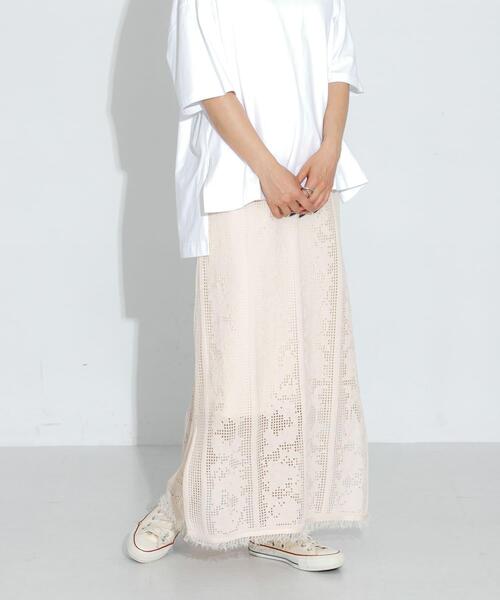 URBAN RESEARCH Sonny Label（アーバンリサーチサニーレーベル）の「フラワーメッシュスカート（スカート・レディース・ラベンダー/オフホワイト/チャコールグレー・FREE）」の5枚目の写真