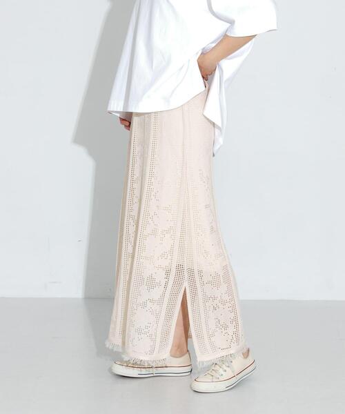 URBAN RESEARCH Sonny Label（アーバンリサーチサニーレーベル）の「フラワーメッシュスカート（スカート・レディース・ラベンダー/オフホワイト/チャコールグレー・FREE）」の6枚目の写真