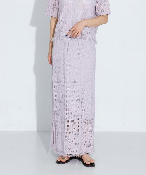 URBAN RESEARCH Sonny Label（アーバンリサーチサニーレーベル）の「フラワーメッシュスカート（スカート・レディース・ラベンダー/オフホワイト/チャコールグレー・FREE）」の14枚目の写真