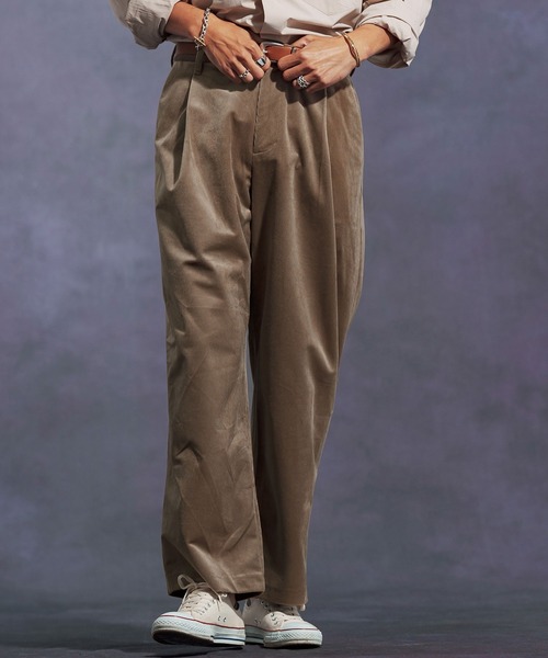 mp13903-タックワイドシルエットコーデュロイパンツ（その他パンツ