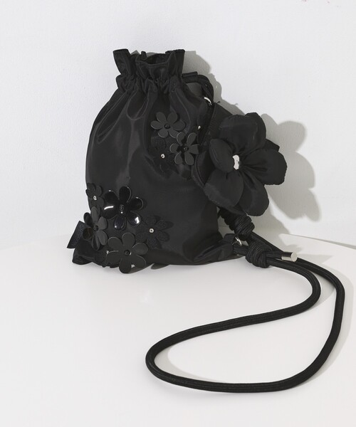 OUTDOOR PRODUCTS（アウトドアプロダクツ）の「OUTDOOR PRODUCTS × Firsthand/アウトドアプロダクツ 別注 FLOWERS キンチャクショルダーバッグ（ショルダーバッグ・レディース・ブラック/ブラウン・ONE SIZE）」の4枚目の写真