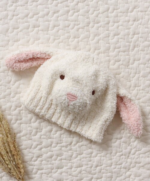 apres les cours（アプレレクール）の「アニマルベビーニット帽（ニットキャップ/ビーニー・キッズ・アイボリー/ベージュ・46/48）」の2枚目の写真