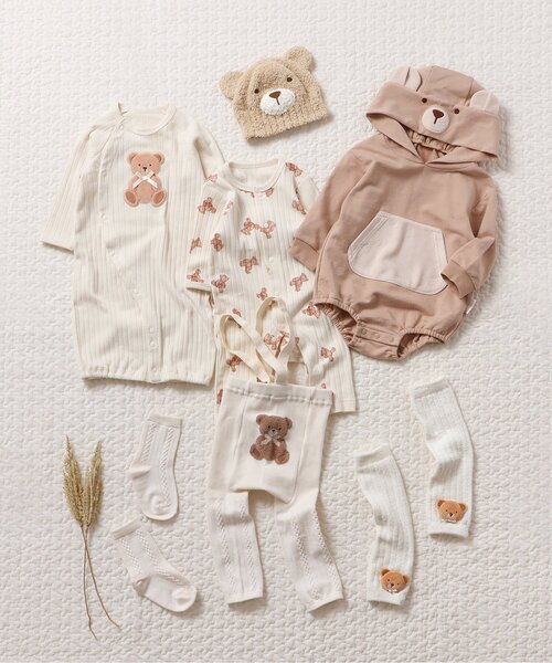 apres les cours（アプレレクール）の「アニマルベビーニット帽（ニットキャップ/ビーニー・キッズ・アイボリー/ベージュ・46/48）」の8枚目の写真