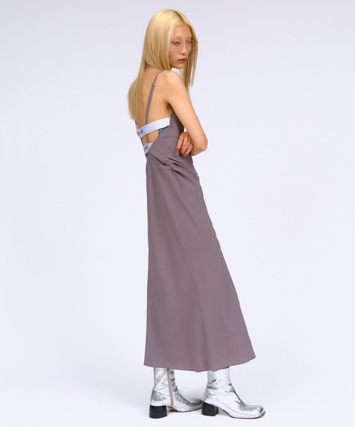 THINGS THAT MATTER（シングス ザット マター）の「OPEN BACK CAMISOLE DRESS / オープンバックキャミソールドレス（ジャンパースカート・レディース・グレー/ブラック・FREE）」の10枚目の写真