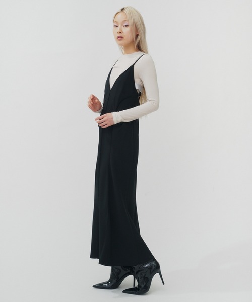 THINGS THAT MATTER（シングス ザット マター）の「OPEN BACK CAMISOLE DRESS / オープンバックキャミソールドレス（ジャンパースカート・レディース・グレー/ブラック・FREE）」の22枚目の写真