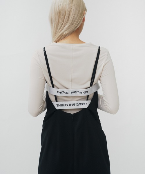 THINGS THAT MATTER（シングス ザット マター）の「OPEN BACK CAMISOLE DRESS / オープンバックキャミソールドレス（ジャンパースカート・レディース・グレー/ブラック・FREE）」の20枚目の写真