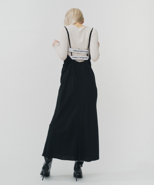 THINGS THAT MATTER（シングス ザット マター）の「OPEN BACK CAMISOLE DRESS / オープンバックキャミソールドレス（ジャンパースカート・レディース・グレー/ブラック・FREE）」の21枚目の写真